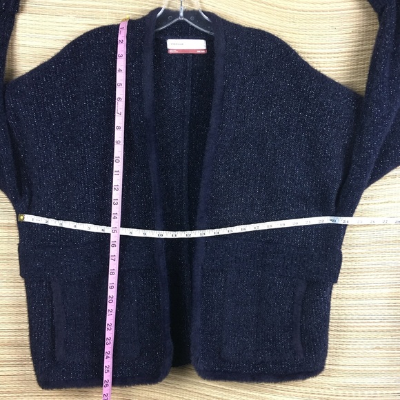Anthropologie Pilcro Oliver Shine Metallic Cardigan Navy One Size - Picture 10 of 10